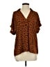 CAbi 100% Polyester Animal Print Brown Short Sleeve Blouse Size S - photo 1