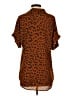 CAbi 100% Polyester Animal Print Brown Short Sleeve Blouse Size S - photo 2