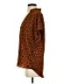 CAbi 100% Polyester Animal Print Brown Short Sleeve Blouse Size S - photo 5