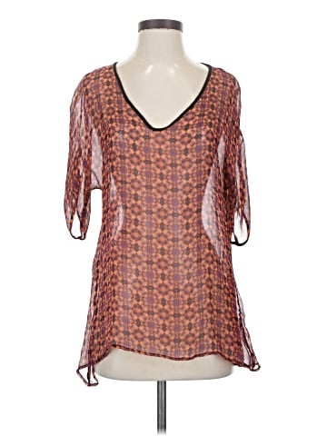 Language 3/4 Sleeve Silk Top (view 1)