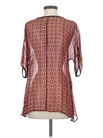 Language 3/4 Sleeve Silk Top (view 2)