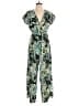 America & Beyond 100% Polyester Tropical Green Jumpsuit Size S - photo 1
