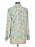 Pleione 100% Polyester Floral Green Long Sleeve Blouse Size M - photo 2