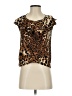 Karina Grimaldi 100% Silk Animal Print Brown Sleeveless Silk Top Size S - photo 1