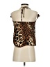 Karina Grimaldi 100% Silk Animal Print Brown Sleeveless Silk Top Size S - photo 2