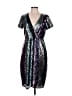 Badgley Mischka 100% Polyester Silver Cocktail Dress Size 12 - photo 1