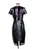 Badgley Mischka 100% Polyester Silver Cocktail Dress Size 12 - photo 2