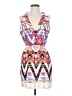 Lux 100% Polyester Graphic Orange Cocktail Dress Size 2 - photo 1