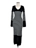 Unbranded 100% Polyester Stripes Black Casual Dress Size M - photo 1