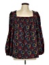 Weekend Suzanne Betro 100% Polyester Burgundy Black Long Sleeve Blouse Size L - photo 1