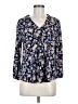 TWO by Vince Camuto Floral Blue 3/4 Sleeve Blouse Size M - photo 1