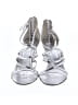 Miu Miu 100% Leather Metallic Silver Sandals Size EU 38 - photo 2