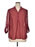 Tacera 100% Polyester Chevron-herringbone Burgundy 3/4 Sleeve Blouse Size XL - photo 1