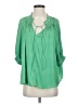Current Air 100% Polyester Green 3/4 Sleeve Blouse Size S - photo 1