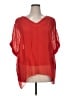SOFIA Red Short Sleeve Blouse Size XL (estimated) - photo 1