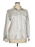Leslie Fay 100% Polyester Stripes Ivory Long Sleeve Blouse Size 14 - photo 1