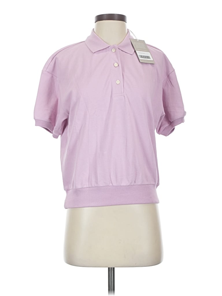 Everlane Short Sleeve Blouse In Purple