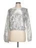 Unbranded Metallic Silver Long Sleeve Blouse Size L - photo 1