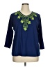 Quacker Factory Blue 3/4 Sleeve Top Size XL - photo 1