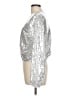 Unbranded Metallic Silver Long Sleeve Blouse Size L - photo 5