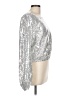 Unbranded Metallic Silver Long Sleeve Blouse Size L - photo 4
