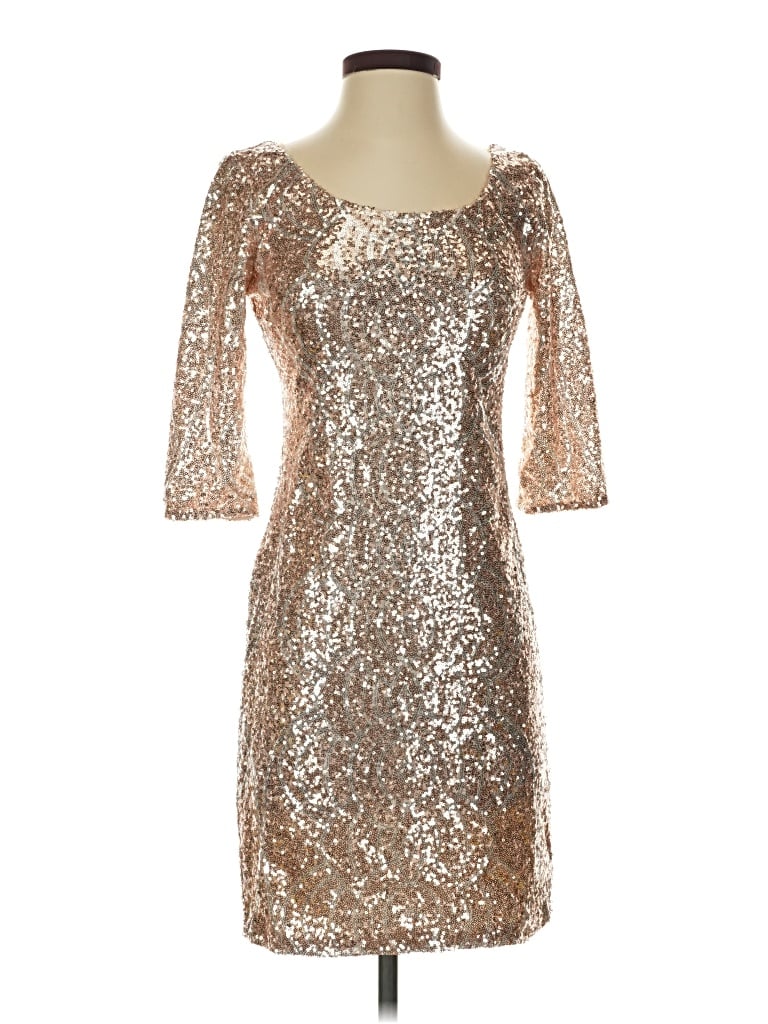 Pre-owned My Michelle Cocktail Dress In Gold