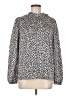 Ann Taylor 100% Polyester Animal Print Silver Long Sleeve Blouse Size M - photo 1