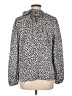 Ann Taylor 100% Polyester Animal Print Silver Long Sleeve Blouse Size M - photo 2