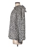 Ann Taylor 100% Polyester Animal Print Silver Long Sleeve Blouse Size M - photo 5