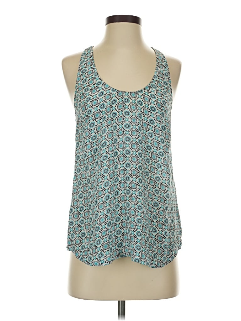 Pre-owned Joie Sleeveless Silk Top Teal Halter Neckline Tops In Blue