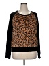 Alfani 100% Polyester Animal Print Brown Sweatshirt Size XL - photo 1