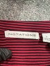 Notations Stripes Burgundy 3/4 Sleeve Blouse Size L - photo 7