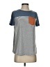 Shein Stripes Blue Short Sleeve T-Shirt Size 4 - photo 1