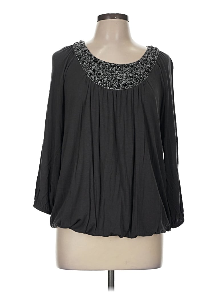 Pre-owned Alfani 3/4 Sleeve Blouse In Gray