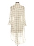 Lush 100% Polyester Plaid Ivory 3/4 Sleeve Blouse Size S - photo 2
