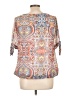 B-Design 100% Polyester Orange 3/4 Sleeve Blouse Size L - photo 2