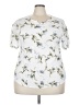 Unbranded Floral White Short Sleeve Blouse Size 3X - photo 1