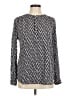 Ann Taylor LOFT 100% Rayon Chevron-herringbone Black Long Sleeve Blouse Size M - photo 1