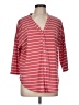 Bobeau Stripes Red 3/4 Sleeve Blouse Size M - photo 1
