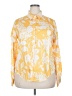 Unbranded 100% Polyester Print Yellow Long Sleeve Blouse Size XXL - photo 1
