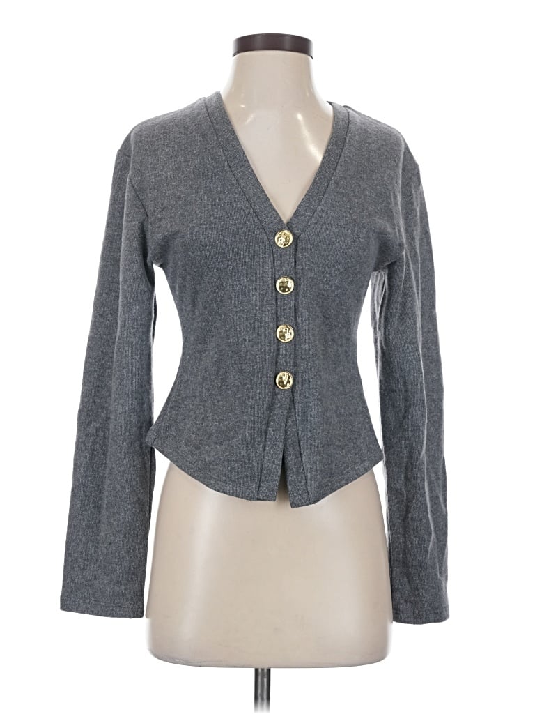 Pre-owned Zara Cardigan Sweater In Gray