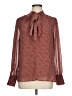 DR2 100% Polyester Burgundy Long Sleeve Blouse Size L - photo 1