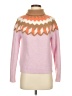 J.Crew Chevron-herringbone Pink Turtleneck Sweater Size S - photo 1