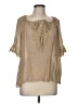 Shein Tan Short Sleeve Blouse Size 6 - photo 1
