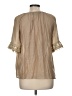 Shein Tan Short Sleeve Blouse Size 6 - photo 2