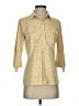 J. McLaughlin Animal Print Yellow 3/4 Sleeve Button-Down Shirt Size S - photo 1