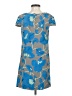 Tibi 100% Silk Print Blue Casual Dress Size 2 - photo 2