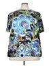 Unbranded Paisley Green Blue Short Sleeve Blouse Size 5X - photo 1