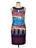 Studio One Graphic Aztec Or Tribal Print Floral Ombre Paisley Tropical Multi Color Blue Cocktail Dress Size L - photo 1