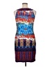Studio One Graphic Aztec Or Tribal Print Floral Ombre Paisley Tropical Multi Color Blue Cocktail Dress Size L - photo 2